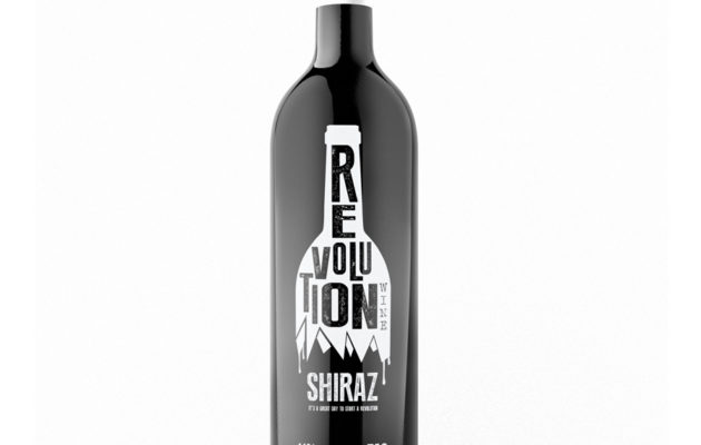 Revolution Wine Logo Design and Bottle Mockup