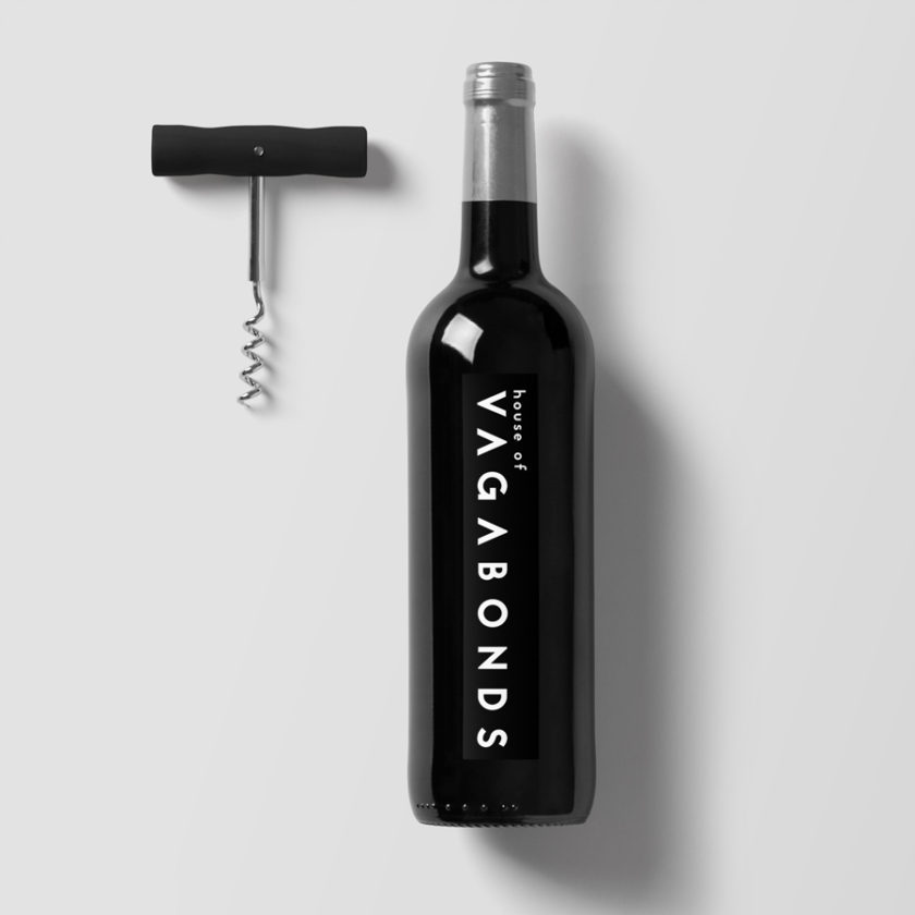Wine company logo design and bottle mockup